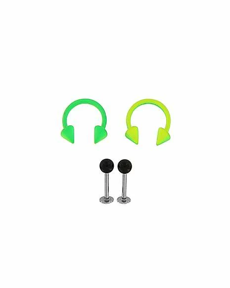 Hot Sale π Multi-Pack Horseshoe Rings and Labret Lip Rings 4 Pack - 16 Gauge π 3 Hot Sale π Multi-Pack Horseshoe Rings and Labret Lip Rings 4 Pack - 16 Gauge π