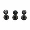 Buy 🥰 Multi-Pack Black CZ Labret Lip Rings 3 Pack - 16 Gauge 🔔 -Playboy Shop 03601630 a