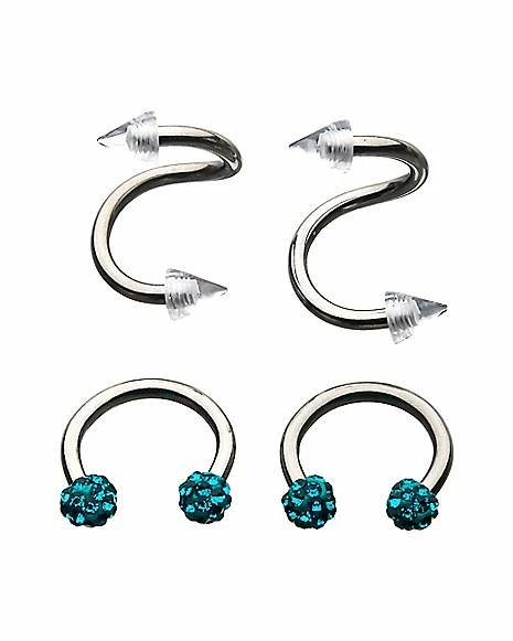 Buy π Multi-Pack Twisted Spiked Barbells and CZ Captive Rings 2 Pair - 16 Gauge β¨ 3 Buy π Multi-Pack Twisted Spiked Barbells and CZ Captive Rings 2 Pair - 16 Gauge β¨