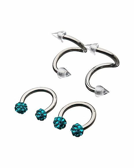 Buy π Multi-Pack Twisted Spiked Barbells and CZ Captive Rings 2 Pair - 16 Gauge β¨ 4 Buy π Multi-Pack Twisted Spiked Barbells and CZ Captive Rings 2 Pair - 16 Gauge β¨ - Image 2