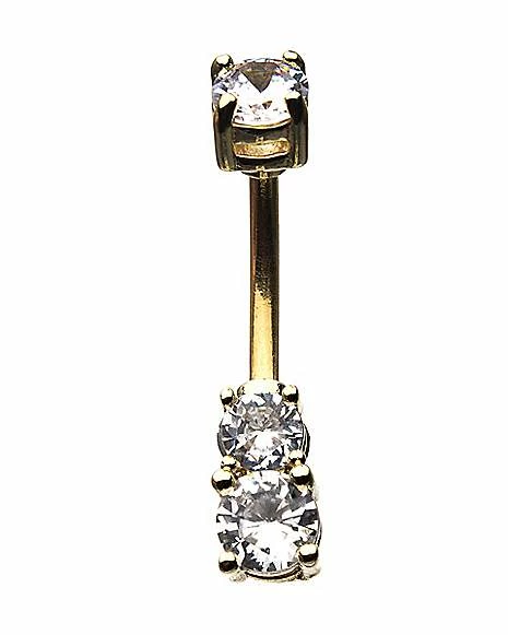 Best deal π Goldtone CZ Belly Ring - 14 Gauge π₯° 3 Best deal π Goldtone CZ Belly Ring - 14 Gauge π₯°