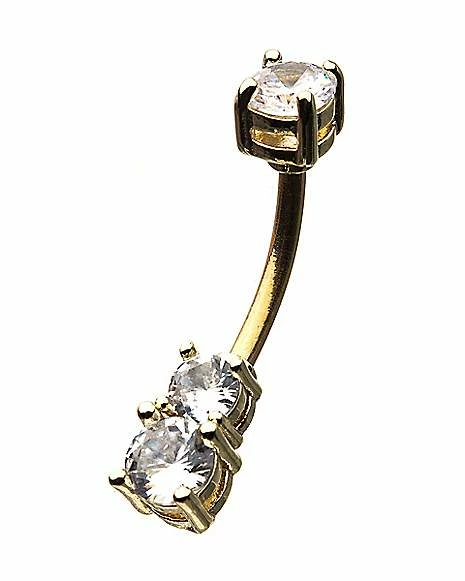 Best deal π Goldtone CZ Belly Ring - 14 Gauge π₯° 4 Best deal π Goldtone CZ Belly Ring - 14 Gauge π₯° - Image 2