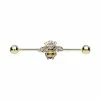 Cheapest 🔔 Goldtone CZ Bee Industrial Barbell - 14 Gauge 🔥 -Playboy Shop 03602596 a