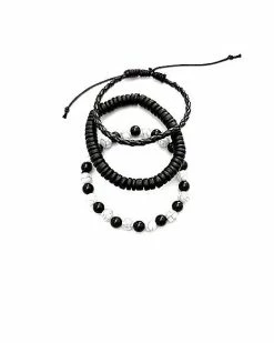 Flash Sale ⭐ Multi-Pack Black and White Bead Bracelets - 3 Pack ⭐ 5 Flash Sale ⭐ Multi-Pack Black and White Bead Bracelets - 3 Pack ⭐ -Playboy Shop 03603875 b