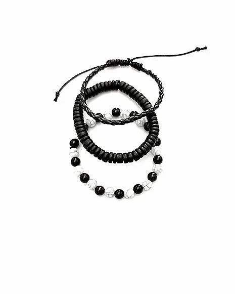 Flash Sale ⭐ Multi-Pack Black and White Bead Bracelets - 3 Pack ⭐ 4 Flash Sale ⭐ Multi-Pack Black and White Bead Bracelets - 3 Pack ⭐ - Image 2