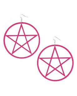 Outlet 🔥 Pink Pentagram Dangle Earrings 👏