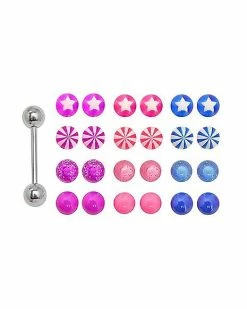 Flash Sale ⭐ Single Barbell with Extra Balls - 14 Gauge ✔️