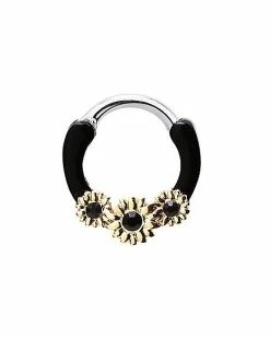 Top 10 🛒 Goldtone CZ Sunflower Clicker Septum Ring - 16 Gauge 😉