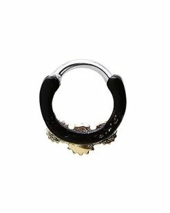 Top 10 🛒 Goldtone CZ Sunflower Clicker Septum Ring - 16 Gauge 😉 -Playboy Shop 03612090 d