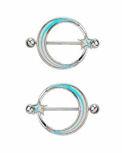 Best deal π₯ Opal-Effect Moon Star Nipple Shields - 14 Gauge π
