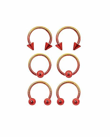 Best Pirce ⭐ Multi-Pack Goldtone Ombre Horseshoe Rings and Captive Rings 3 Pair - 16 Gauge ❤️ 3 Best Pirce ⭐ Multi-Pack Goldtone Ombre Horseshoe Rings and Captive Rings 3 Pair - 16 Gauge ❤️