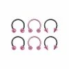 Promo ✨ Black and Pink Horseshoe Rings 3 Pair - 16 Gauge 🧨 -Playboy Shop 03615283 a