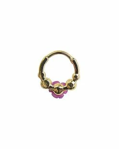 Budget ⌛ Goldtone CZ Rose Hinged Septum Ring - 16 Gauge ✔️ -Playboy Shop 03615499 b