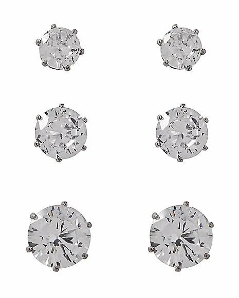 Best deal 🥰 Multi-Pack CZ Stud Earrings 3 Pair - 20 Gauge 🤩 3 Best deal 🥰 Multi-Pack CZ Stud Earrings 3 Pair - 20 Gauge 🤩