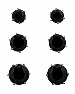 Cheapest ⌛ Multi-Pack CZ Black Stud Earrings 3 Pair - 20 Gauge ❤️
