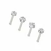 Flash Sale 👍 Multi-Pack CZ Bone Nose Rings 4 Pack - 20 Gauge ⌛ -Playboy Shop 03619921 a
