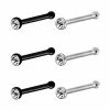 Wholesale ⌛ Multi-Pack CZ Bone Nose Rings 6 Pack - 20 Gauge 🎉 -Playboy Shop 03620010 a
