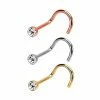 Outlet 🥰 Multi-Pack Plated CZ Screw Nose Rings 3 Pack - 20 Gauge 🔔 -Playboy Shop 03620028 a
