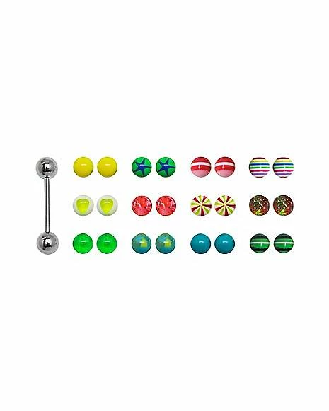 Coupon π Multi-Pack Barbell with Rainbow Printed Extra Balls - 14 Gauge π 3 Coupon π Multi-Pack Barbell with Rainbow Printed Extra Balls - 14 Gauge π