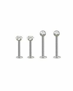 Discount π Multi-Pack CZ Labret Lip Rings 4 Pack - 16 Gauge β€οΈ 5 Discount π Multi-Pack CZ Labret Lip Rings 4 Pack - 16 Gauge β€οΈ -Playboy Shop 03623741 b