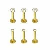 Promo 🔥 Multi-Pack Goldtone CZ Labret Lip Rings 6 Pack - 16 Gauge 🥰 1 Promo 🔥 Multi-Pack Goldtone CZ Labret Lip Rings 6 Pack - 16 Gauge 🥰 -Playboy Shop 03623758 a