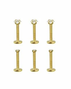 Promo π₯ Multi-Pack Goldtone CZ Labret Lip Rings 6 Pack - 16 Gauge π₯° 5 Promo π₯ Multi-Pack Goldtone CZ Labret Lip Rings 6 Pack - 16 Gauge π₯° -Playboy Shop 03623758 b