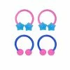 New ⌛ Multi-Pack Pink and Blue Glow Horseshoe Rings 2 Pair - 16 Gauge 😍 -Playboy Shop 03624236 a