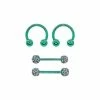 Best Sale 🎉 Multi-Pack Aqua Pave Nipple Barbells and Horseshoe Rings 2 Pair - 14 Gauge 🧨 -Playboy Shop 03624301 a