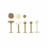 Promo ✨ Multi-Pack Flower Labret Lip Rings 5 Pack - 16 Gauge ⭐ -Playboy Shop 03624434 a