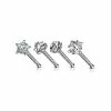 Buy 🔔 Multi-Pack CZ Pronged Bone Nose Rings - 20 Gauge 🧨 -Playboy Shop 03624517 a