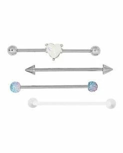 Best deal 🎉 Multi-Pack Opal-Effect Industrial Barbells 4 Pack - 14 Gauge 🧨
