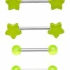 Promo β¨ Multi-Pack Glow In The Dark Star Nipple Barbells 2 Pair - 14 Gauge π 2 Promo β¨ Multi-Pack Glow In The Dark Star Nipple Barbells 2 Pair - 14 Gauge π -Playboy Shop 03625357 a
