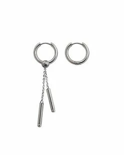 Coupon ⌛ Chain Dangle Huggie Hoop Earrings - 18 Gauge ❤️