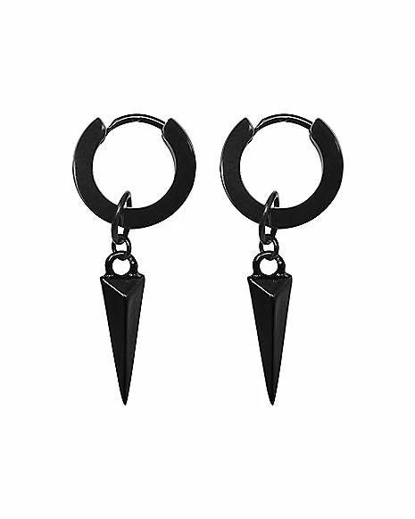 Cheap π Black Spike Dangle Earrings - 18 Gauge π― 3 Cheap π Black Spike Dangle Earrings - 18 Gauge π―