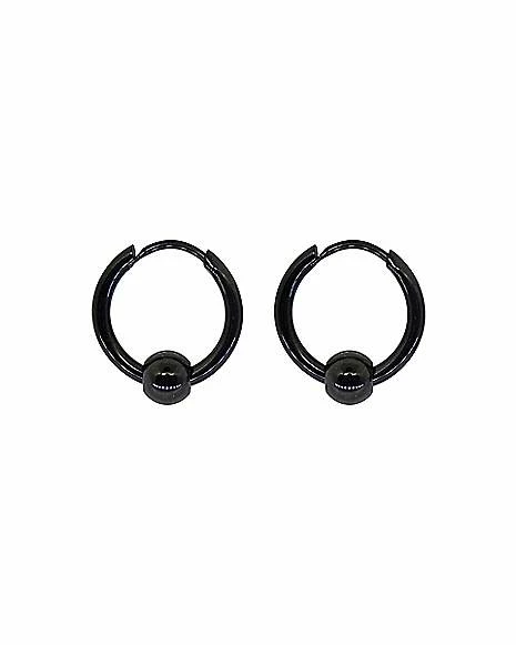 Best Pirce π Black Onyx Beaded Hoop Earring - 18 Gauge β 4 Best Pirce π Black Onyx Beaded Hoop Earring - 18 Gauge β - Image 2