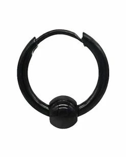 Best Pirce 😉 Black Onyx Beaded Hoop Earring - 18 Gauge ⌛