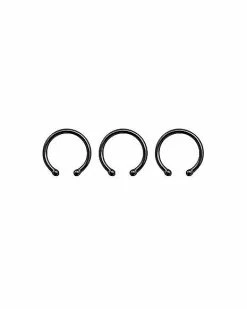 Buy ❤️ Multi-Pack Black Fake Septum Rings - 3 Pack 💯