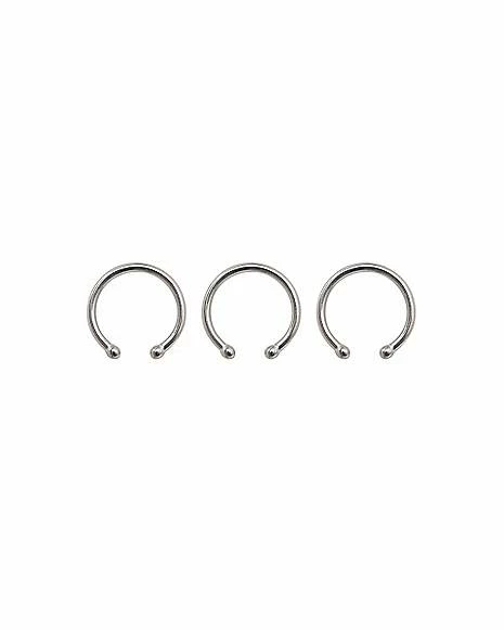 Hot Sale π Multi-Pack Silvertone Fake Septum Rings - 3 Pack β€οΈ 3 Hot Sale π Multi-Pack Silvertone Fake Septum Rings - 3 Pack β€οΈ