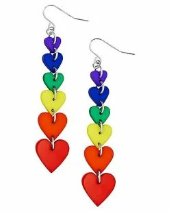 Flash Sale 👍 Rainbow Heart Dangle Earrings 🛒