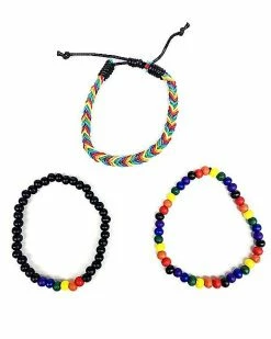 Best Pirce 🌟 Multi-Pack Rainbow Beaded and Braided Bracelets - 3 Pack ✔️