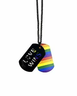 Buy 🛒 Love Wins and Rainbow 🦮 Dog Tag Necklace 🧨