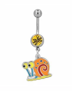 Hot Sale 💯 Gary the Snail Crystal Gem-Effect Dangle Belly Ring 14 Gauge - SpongeBob SquarePants ✨