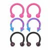 Brand new 🥰 Multi-Pack Pink and Black Horseshoe Rings 3 Pair - 16 Gauge 🎁 -Playboy Shop 03639408 a