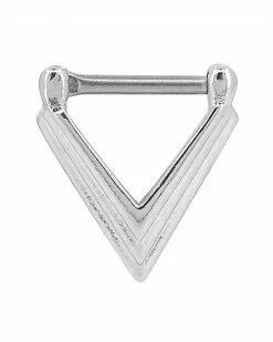 New 😉 Silvertone Triangle Septum Ring - 16 Gauge 🧨
