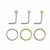 Budget 🌟 Multi-Pack CZ L Bend and Hoop Nose Rings 6 Pack - 20 Gauge 🤩 1 Budget 🌟 Multi-Pack CZ L Bend and Hoop Nose Rings 6 Pack - 20 Gauge 🤩 -Playboy Shop 03639796 a