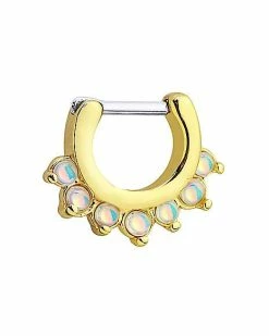 Discount 🔔 Goldtone Revo Clicker Septum Ring - 16 Gauge 🎁 -Playboy Shop 03640596 b