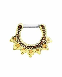 Discount 🔔 Goldtone Revo Clicker Septum Ring - 16 Gauge 🎁 -Playboy Shop 03640596 c
