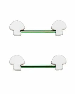 Top 10 ⌛ Multi-Pack Mushroom Nipple Barbell 2 Pack – 14 Gauge 😍 -Playboy Shop 03640687 c