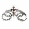 Best deal 🛒 Multi-Pack Red Gothic Cross Rings - 5 Pack 🔔