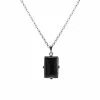 Coupon ❤️ Onyx Silvertone Square Pendant Necklace 👏